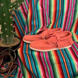 Suede moccasins by Minnetonka